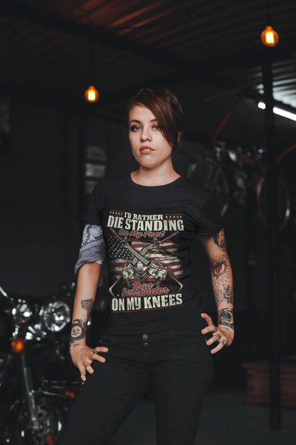 t-shirt mockup of a man posing with the usa flag