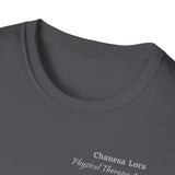 "Personalized" ClearSky Rehabilitation Hospital [Chanesa Lora- Physical Therapy Assistant ] [Front/Back Logo] | Unisex Softstyle T-Shirt