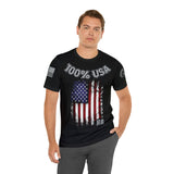 100% USA Rogue Biker [Silver] | Unisex Jersey Short Sleeve Tee