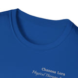 "Personalized" ClearSky Rehabilitation Hospital [Chanesa Lora- Physical Therapy Assistant ] [Front/Back Logo] | Unisex Softstyle T-Shirt