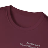 "Personalized" ClearSky Rehabilitation Hospital [Chanesa Lora- Physical Therapy Assistant ] [Front/Back Logo] | Unisex Softstyle T-Shirt