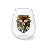 Bikers & Babes | Clear Stemless Wine Glass, 11.75oz