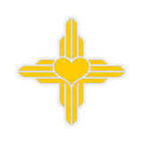 New Mexico - Zia Symbol - Heart [Yellow] | Kiss-Cut Stickers