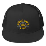 5 panel trucker cap black front