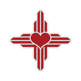 New Mexico - Zia Symbol - Heart [Red] | Kiss-Cut Stickers