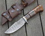 Shokunin USA Agatha 10" Damascus Bowie Knife - Premium Damascus Steel Hunting Knife