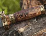 Shokunin USA Ash Bowie Knife 12" and Damascus Steel Hunting Knife - Premium Quality Damascus Knife for Hunting and Outdoor Activities