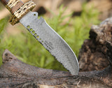 Shokunin USA Ash Bowie Knife 12" and Damascus Steel Hunting Knife - Premium Quality Damascus Knife for Hunting and Outdoor Activities