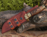 Shokunin USA Ash Bowie Knife 12" and Damascus Steel Hunting Knife - Premium Quality Damascus Knife for Hunting and Outdoor Activities