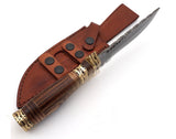 Shokunin USA Ash Bowie Knife 12" and Damascus Steel Hunting Knife - Premium Quality Damascus Knife for Hunting and Outdoor Activities
