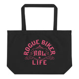 New Mexico - Zia Symbol - Heart | Large Organic Tote Bag