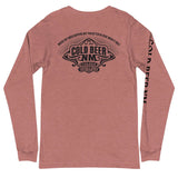    unisex long sleeve tee heather mauve back