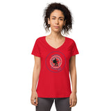 Kaktus Kats | Women’s Fitted V-Neck T-Shirt